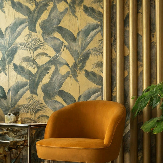 Bright Gold Wallpaper it luxurious living room